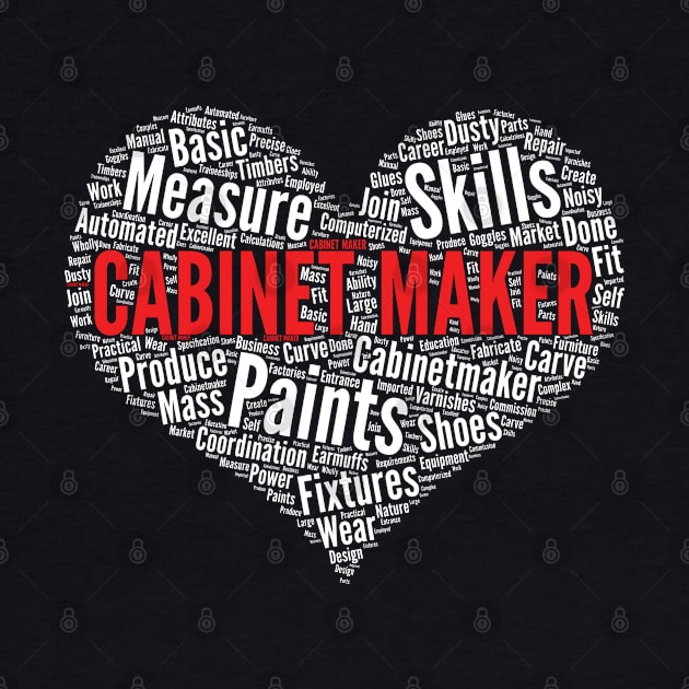 Cabinet Maker Heart Shape Word Cloud Design design by theodoros20